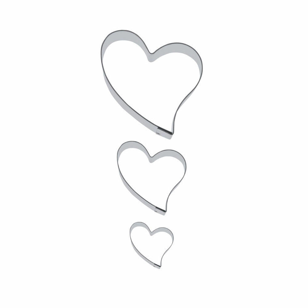 Städter cookie cutter love, 3-piece, cookie cutter, cookie mold, biscuit, cookies, stainless steel, 002128