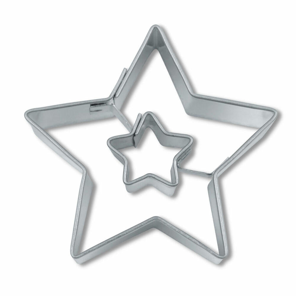 Städter cookie cutter star in star, cookie cutter, cookie mold, biscuit, cookies, stainless steel, 4 cm, 050167