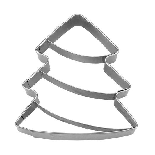Städter Präge-Ausstecher Tannenbaum, Plätzchenausstecher, Keksausstecher, Ausstechform, Edelstahl, Silberfarben, 7 cm, 054271