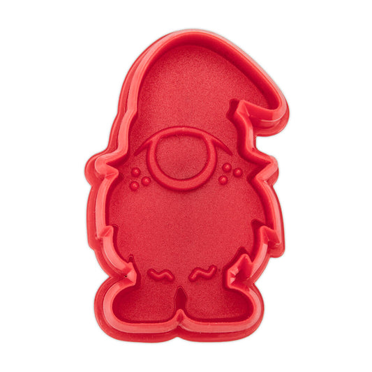 Städter Präge-Ausstecher Wichtel, Plätzchenausstecher, Keksausstecher, Ausstechform, Kunststoff, Rot, 6 cm, 169258