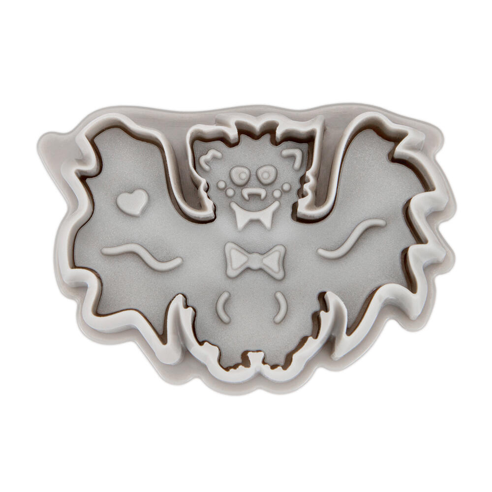 Städter Präge-Ausstecher Fledermaus, Plätzchenausstecher, Keksausstecher, Ausstechform, Kunststoff, Grau, 6 cm, 169265