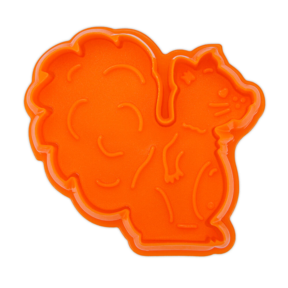 Städter Präge-Ausstecher Eichhörnchen, Plätzchenausstecher, Keksausstecher, Ausstechform, Kunststoff, Orange, 6.5 cm, 169272
