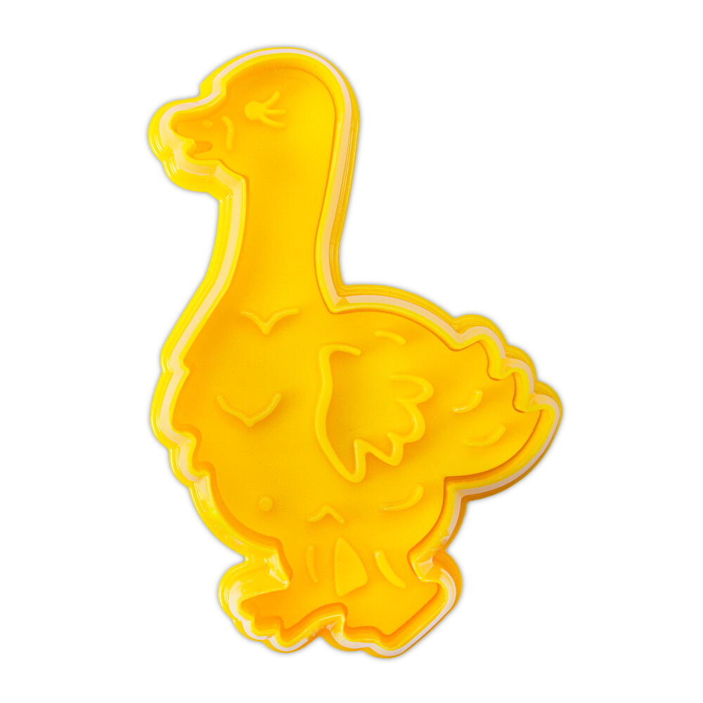 Städter Präge-Ausstecher Gans, Plätzchenausstecher, Keksausstecher, Ausstechform, Kunststoff, Gelb, 7.5 cm, 169302