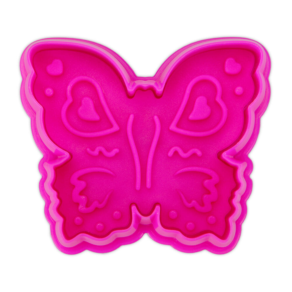 Städter Präge-Ausstecher Schmetterling, Plätzchenausstecher, Keksausstecher, Ausstechform, Kunststoff, Pink, 6 cm, 169333