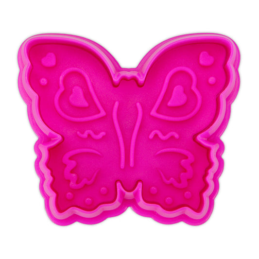 Städter Präge-Ausstecher Schmetterling, Plätzchenausstecher, Keksausstecher, Ausstechform, Kunststoff, Pink, 6 cm, 169333