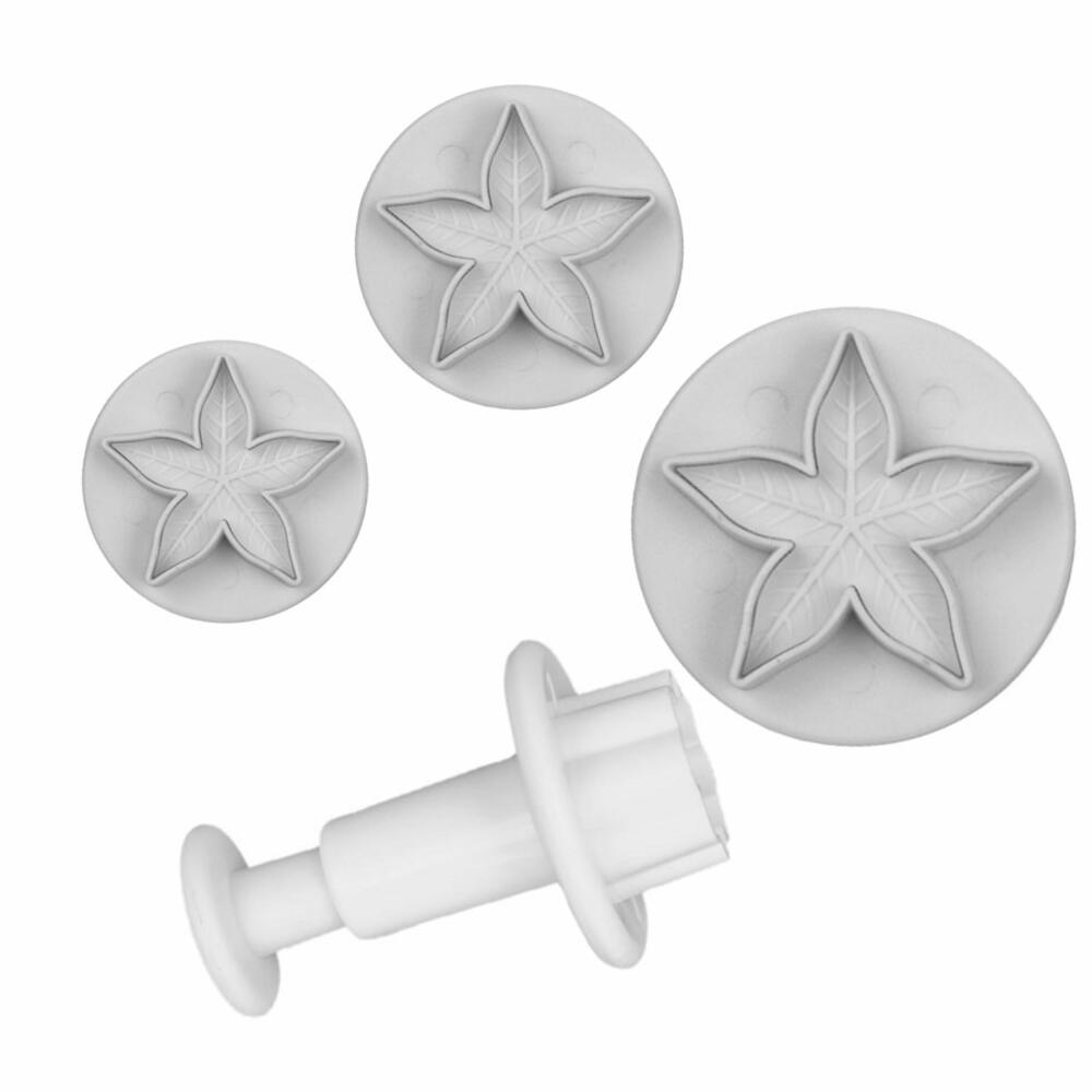 Städter professional cookie cutter with ejector star fruit poinsettias, 3-piece, cookie cutter, fondant, marzipan shape, plastic, 170247
