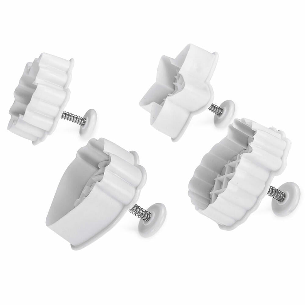 Städter professional cookie cutter with ejector Tutti Frutti, 4-piece, cookie cutter, fondant, marzipan shape, plastic, Ø 5 cm, 170308