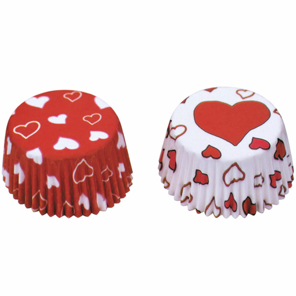 Städter Papier-Backförmchen Herz Mini, 50 Stück, Papierförmchen, Backform, Muffinförmchen, Papier, 335233