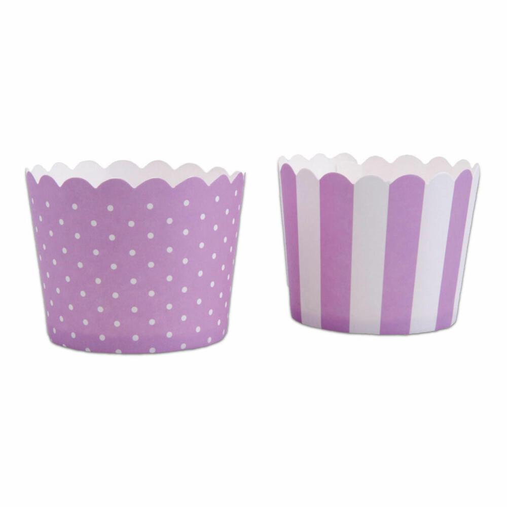 Städter Cupcake-Backform Flieder-Weiß Mini, 12 Stück, Papierförmchen, Backförmchen, Papierbackförmchen, Papier, 337022