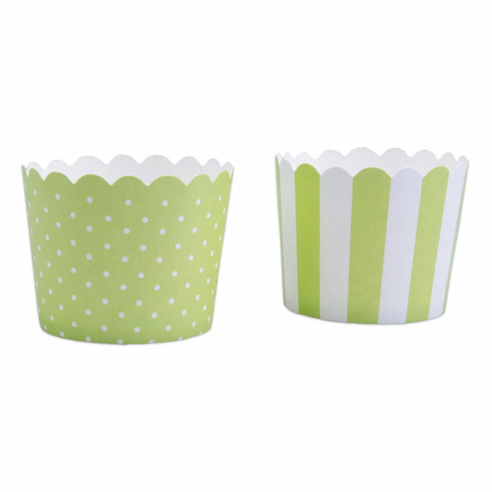 Städter Cupcake-Backform Hellgrün-Weiß Mini, 12 Stück, Papierförmchen, Backförmchen, Papierbackförmchen, Papier, 337039