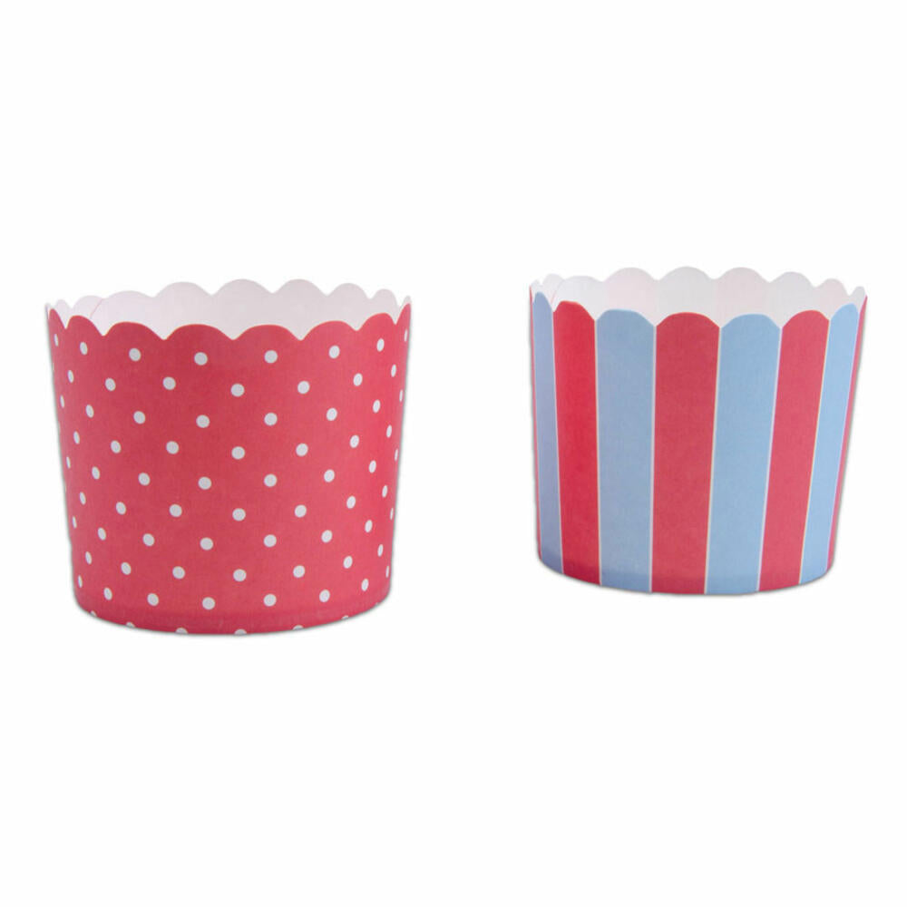 Städter Cupcake-Backform Rot-Hellblau Maxi, 12 Stück, Papierförmchen, Backförmchen, Papierbackförmchen, Papier, 337084