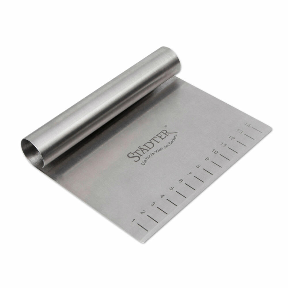 Städter professional dough scraper, dough spatula, dough divider, stainless steel, 15 x 12 cm, 491151