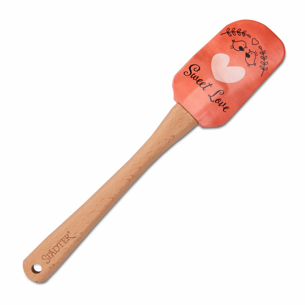 Städter dough scraper Sweet Love, dough scraper, dough spatula, dough divider, wood / silicone, 25 cm, 504288