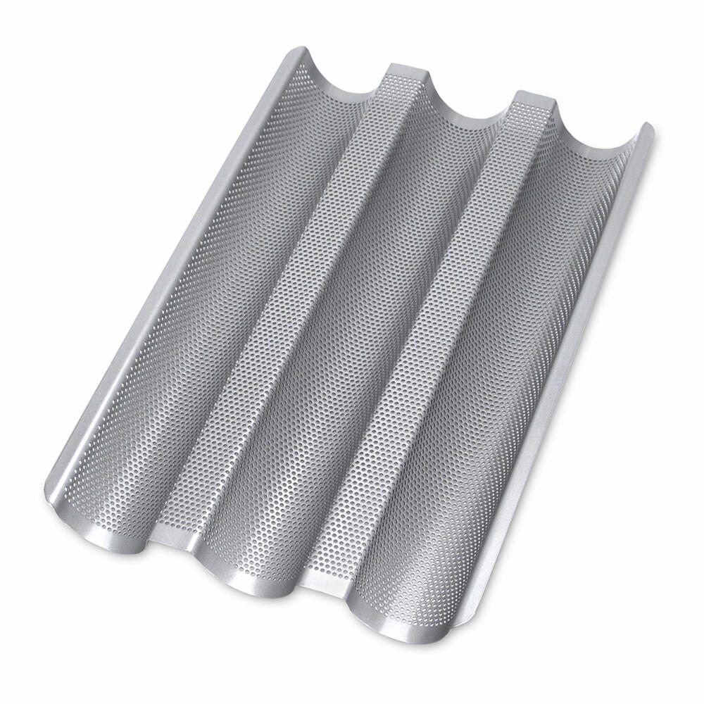 Städter We Love Baking Baguette, Baguetteblech, Brotbackblech, Backblech, Baguettebackblech, Metall, 37 x 24 cm, 661134
