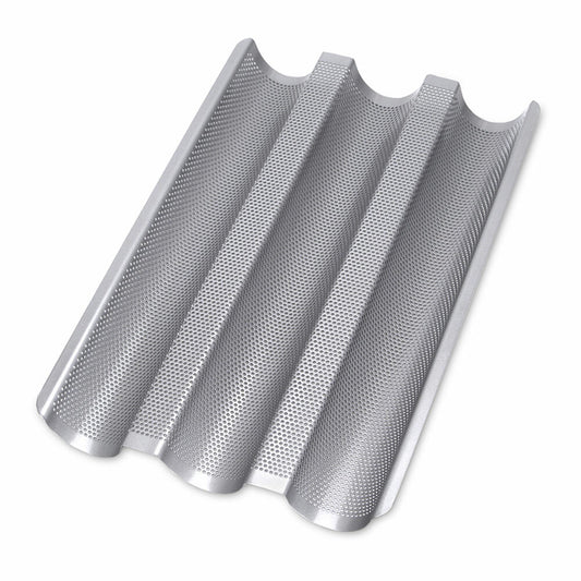 Städter We Love Baking Baguette, Baguetteblech, Brotbackblech, Backblech, Baguettebackblech, Metall, 37 x 24 cm, 661134