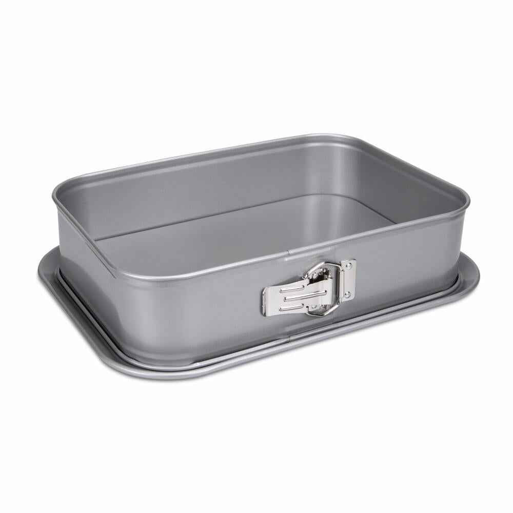 Städter We Love Baking Springform Rectangular, Cake Baking Pan, Baking Pan, Cake Pan, Metal, Silver, 33 x 23 cm / H 7 cm, 661417