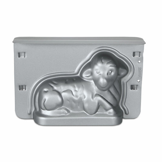 Städter We Love Baking Osterlämmchen 3D-Backform, Kuchenbackform, Backform, Kuchenform, Metall, Silber, 22.5 x 14 x 7 cm , 661752