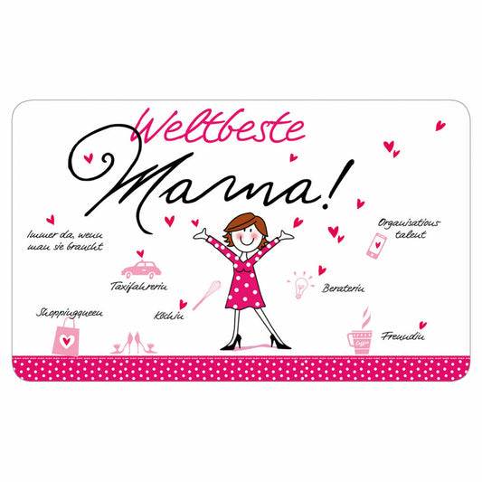 PPD Tray World's Best Mama, Breakfast Board, Board, Breakfast, Resopal, 14.3 x 23.3 cm, 661232