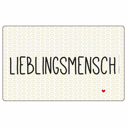 PPD Tray Lieblingsmensch, Frühstücksbrettchen, Brettchen, Frühstück, Resopal, Weiß, 14.3 x 23.3 cm, 661281