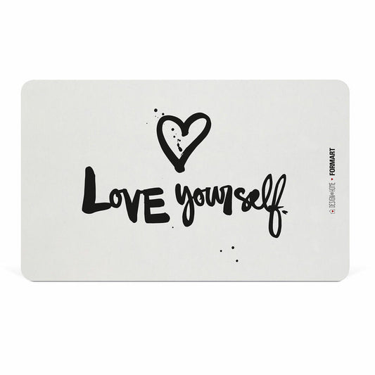 PPD Love yourself Tray D@H, Frühstücksbrettchen, Brettchen, Frühstück, Resopal, Weiß / Schwarz, 14.3 x 23.3 cm, 661333