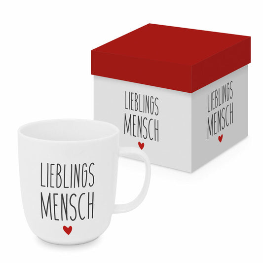 PPD Lieblingsmensch Matte Mug, in Geschenkbox, Henkelbecher, Kaffeebecher, Becher, Tasse, New Bone China, 400 ml, 604716