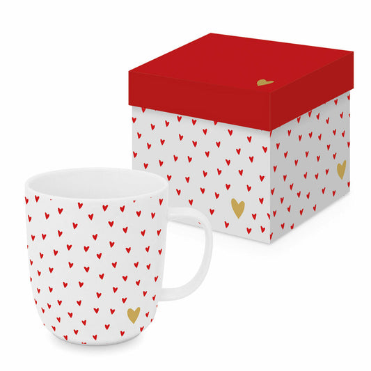 PPD Little Hearts Matte Mug, in Geschenkbox, Henkelbecher, Kaffeebecher, Becher, Tasse, New Bone China, 400 ml, 604736