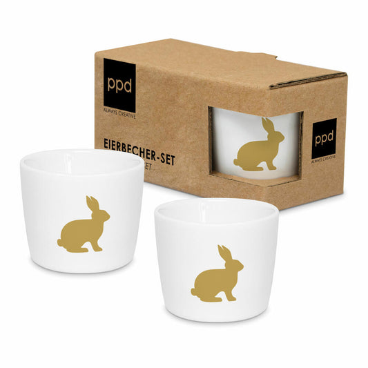 PPD Pure Easter gold Egg Cup Set, 2-piece, egg cup, egg holder, New Bone China, white / gold, 604810