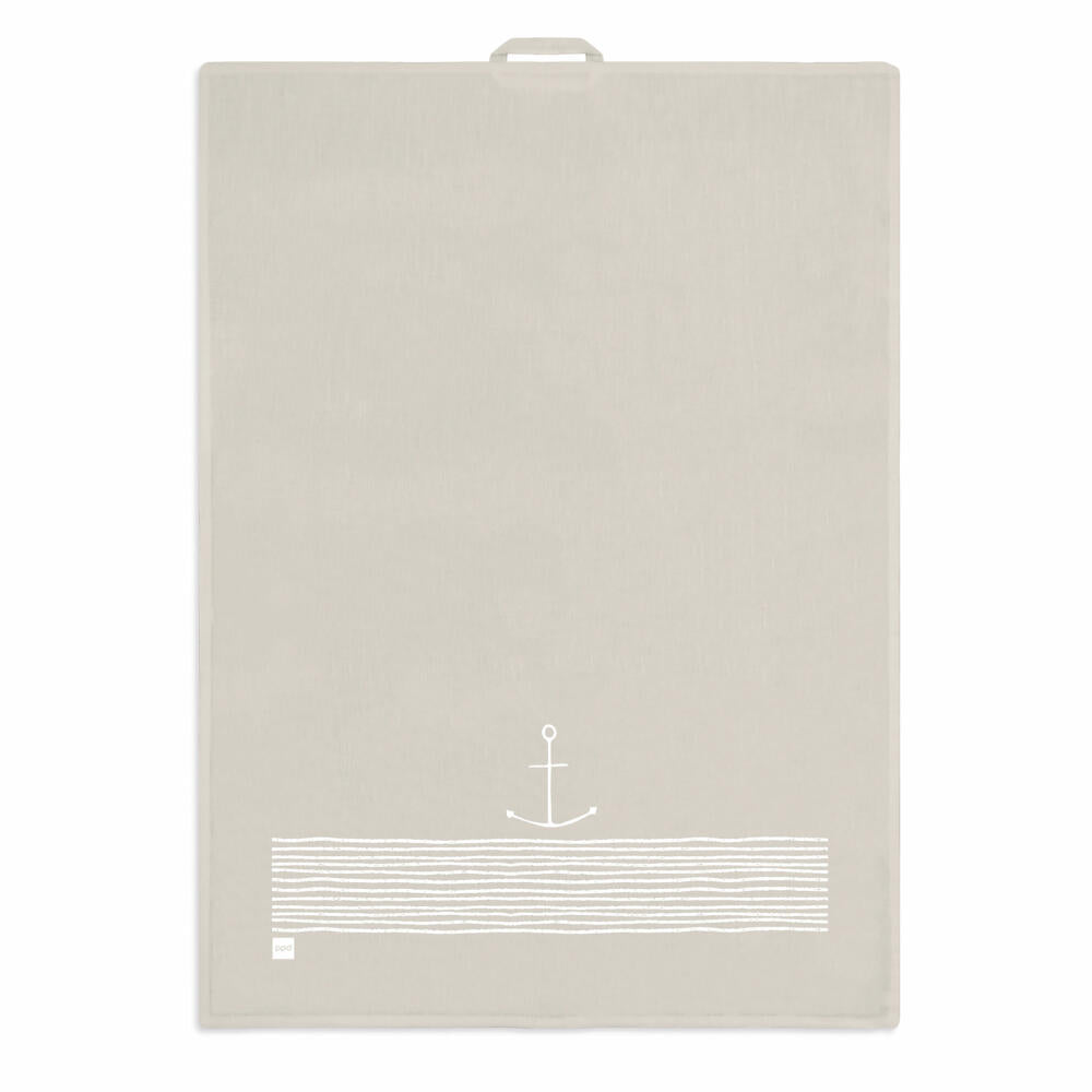 PPD Pure Anchor taupe kitchen towel, kitchen towel, tea towel, hand towel, linen / cotton, 70 x 50 cm, 185500874