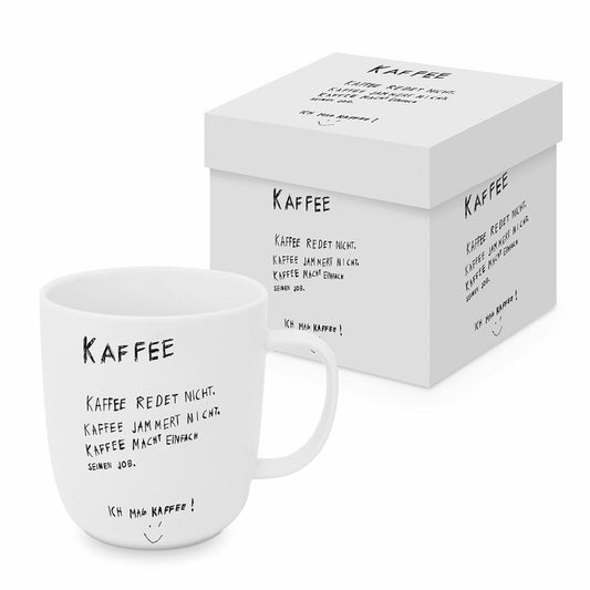 PPD Kaffee redet nicht Matte Mug, in Geschenkbox, Henkelbecher, Kaffeebecher, Becher, Tasse, New Bone China, 400 ml, 161400581