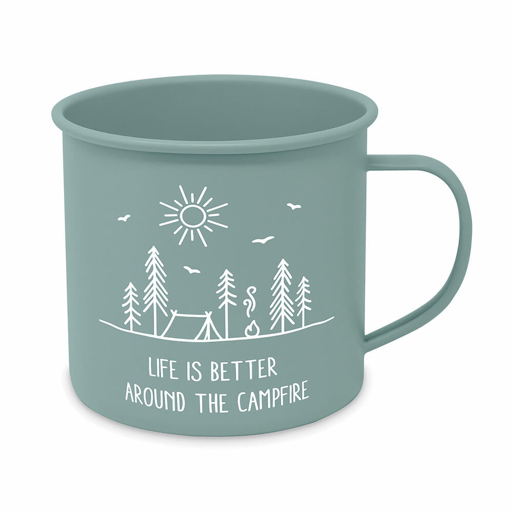 PPD Pure Campfire Happy Metal Mug, Henkelbecher, Kaffeebecher, Becher, Tasse, Metall, 350 ml, 180002320