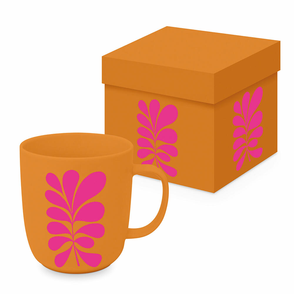 PPD Paula orange Matte Mug, in Geschenkbox, Henkelbecher, Kaffeebecher, Becher, Tasse, New Bone China, 400 ml, 161402325
