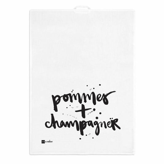PPD Pommes + Champagne kitchen towel, kitchen towel, tea towel, hand towel, linen / cotton, 70 x 50 cm, 185501410