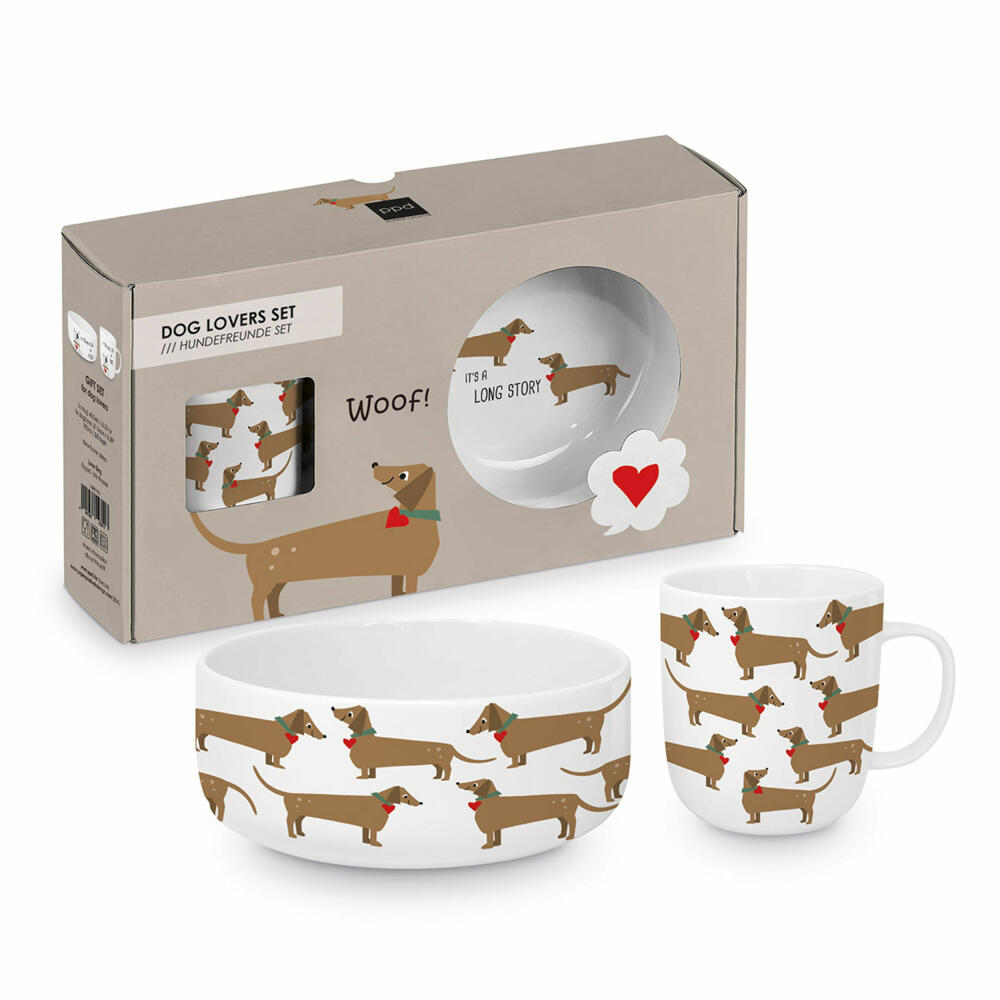 PPD Long Story Dog Set, 2-piece, food bowl, bowl, cup, coffee mug, New Bone China, 163802669