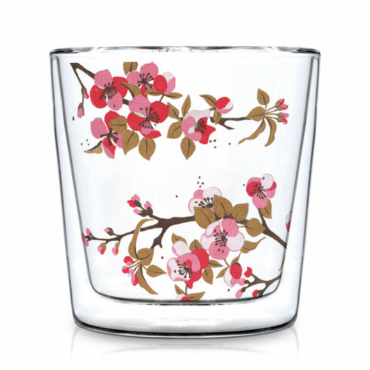 PPD Fiori Rossi Trendglas Doppelwandig, Teeglas, Thermoglas, Tee Glas, Borosilikatglas, 300 ml, 170202532