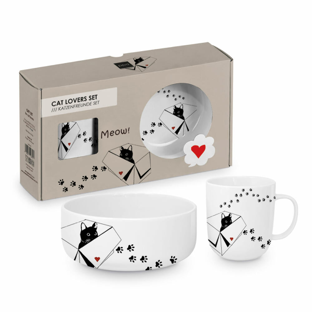 PPD Atelier Chat Cat Set, 2-tlg., Futternapf, Napf, Tasse, Kaffeebecher, New Bone China, 163902962