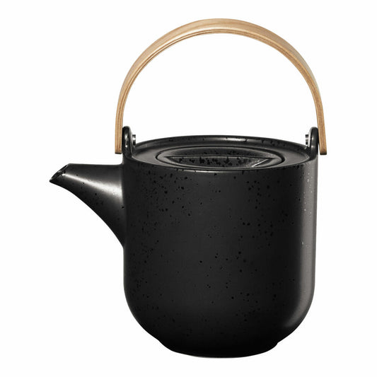 ASA Selection coppatea teapot with wooden handle kuro, pot, porcelain, black matt, 1 L, 19370190