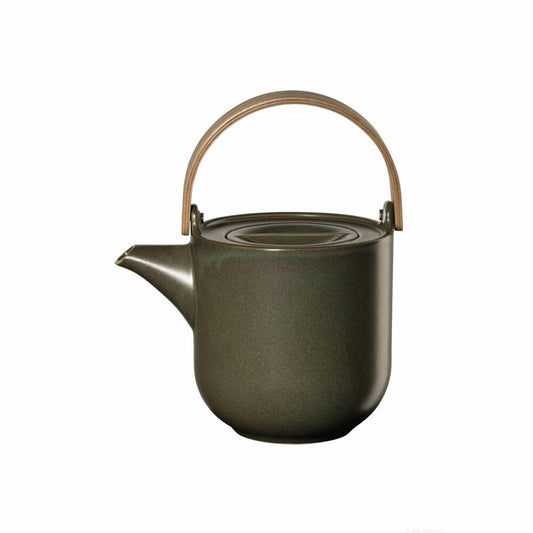 ASA Selection coppa nori teapot with wooden handle, tea pot, porcelain, green, 1 L, 19370192