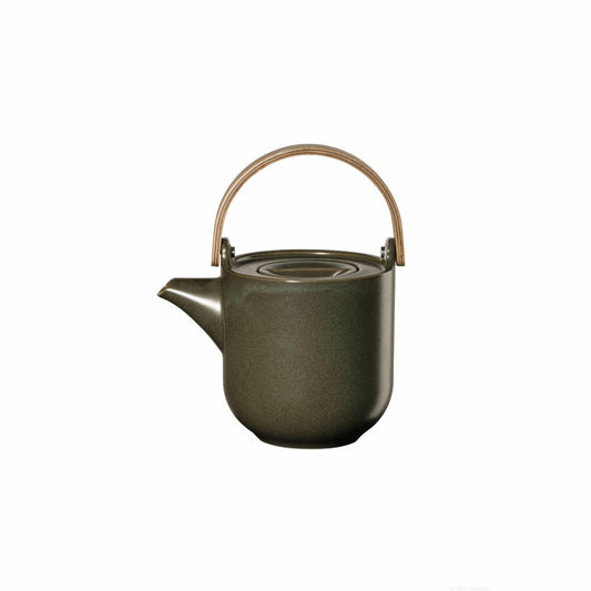ASA Selection coppa nori teapot with wooden handle, tea pot, porcelain, green, 600 ml, 19371192