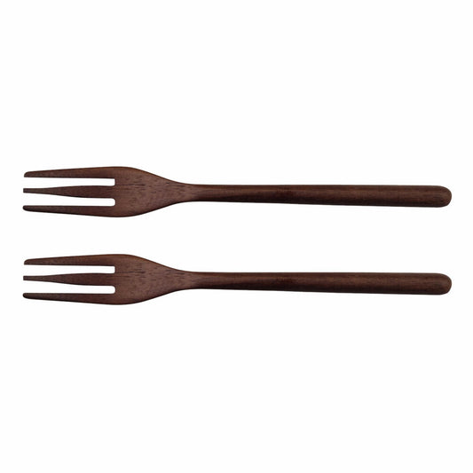 ASA Selection wood set of 2 forks acacia, wooden cutlery, wooden forks, acacia wood, brown, 15 cm, 53910970