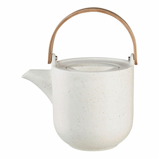 ASA Selection coppatea teapot with wooden handle sencha, pot, porcelain, matt white, 1 L, 19370193