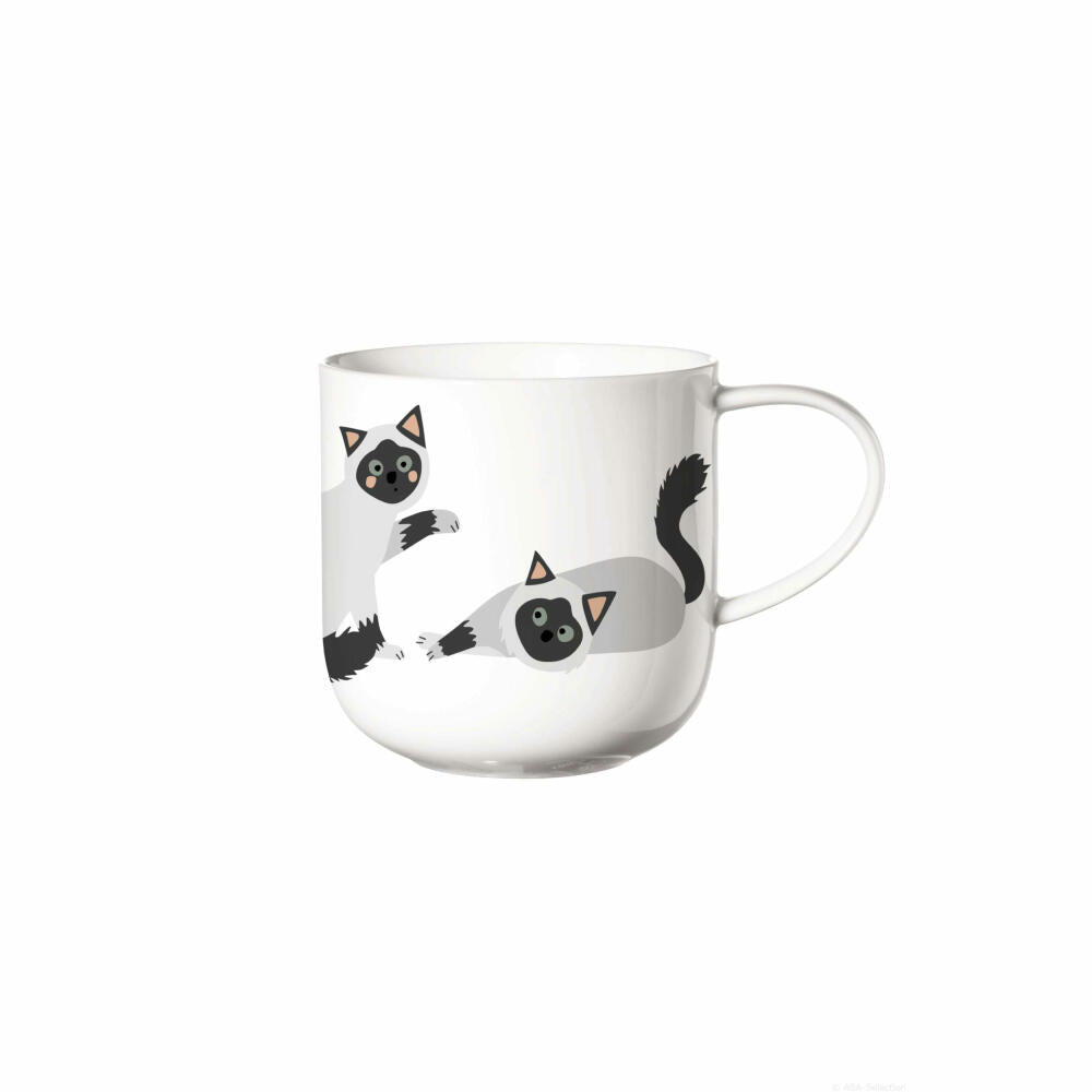 ASA Selection coppa cats & dogs Henkelbecher Birma, Kaffeetasse, Becher, Kaffee Tasse, Tee, Fine Bone China, Weiß, 400 ml, 19442014