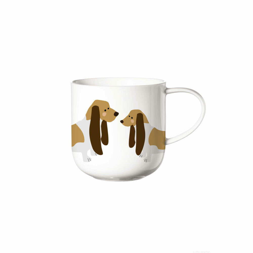 ASA Selection coppa cats &amp; dogs mug Basset Hound, coffee cup, mug, coffee cup, tea, Fine Bone China, white, 400 ml, 19445014