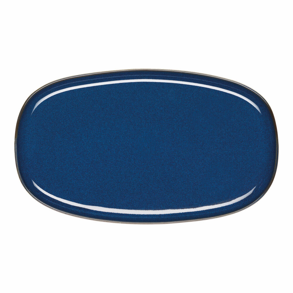 ASA Selection saisons Platter Oval, Serving Platter, Serving Plate, Stoneware, L 31 cm, Midnight Blue / Blue, 27201119