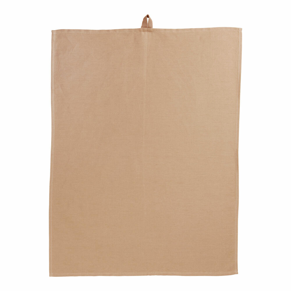ASA Selection kitchen tea towel, dish towel, kitchen towel, half linen, 70 x 50 cm, caramel / brown, 37821065