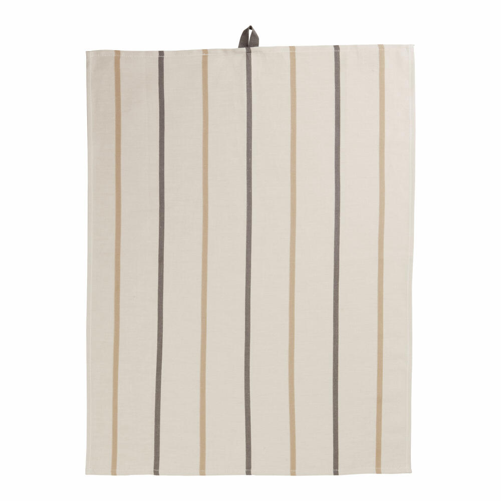 ASA Selection kitchen tea towel, dish towel, kitchen towel, half linen, 70 x 50 cm, Ecru Lined, 37822065