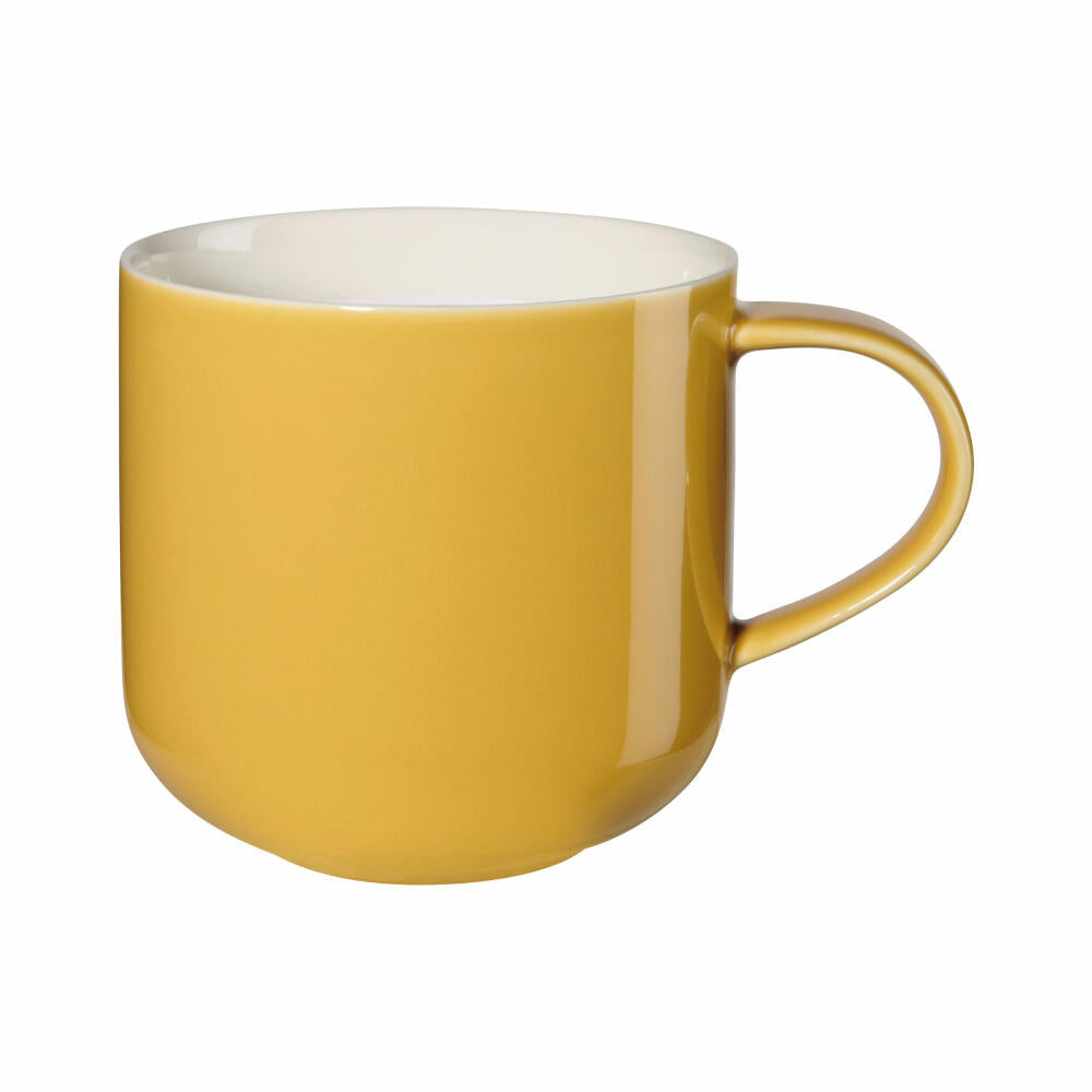 ASA Selection coppa handle mug Mustard, handle mug, coffee mug, cup, porcelain, yellow, 400 ml, 19100352