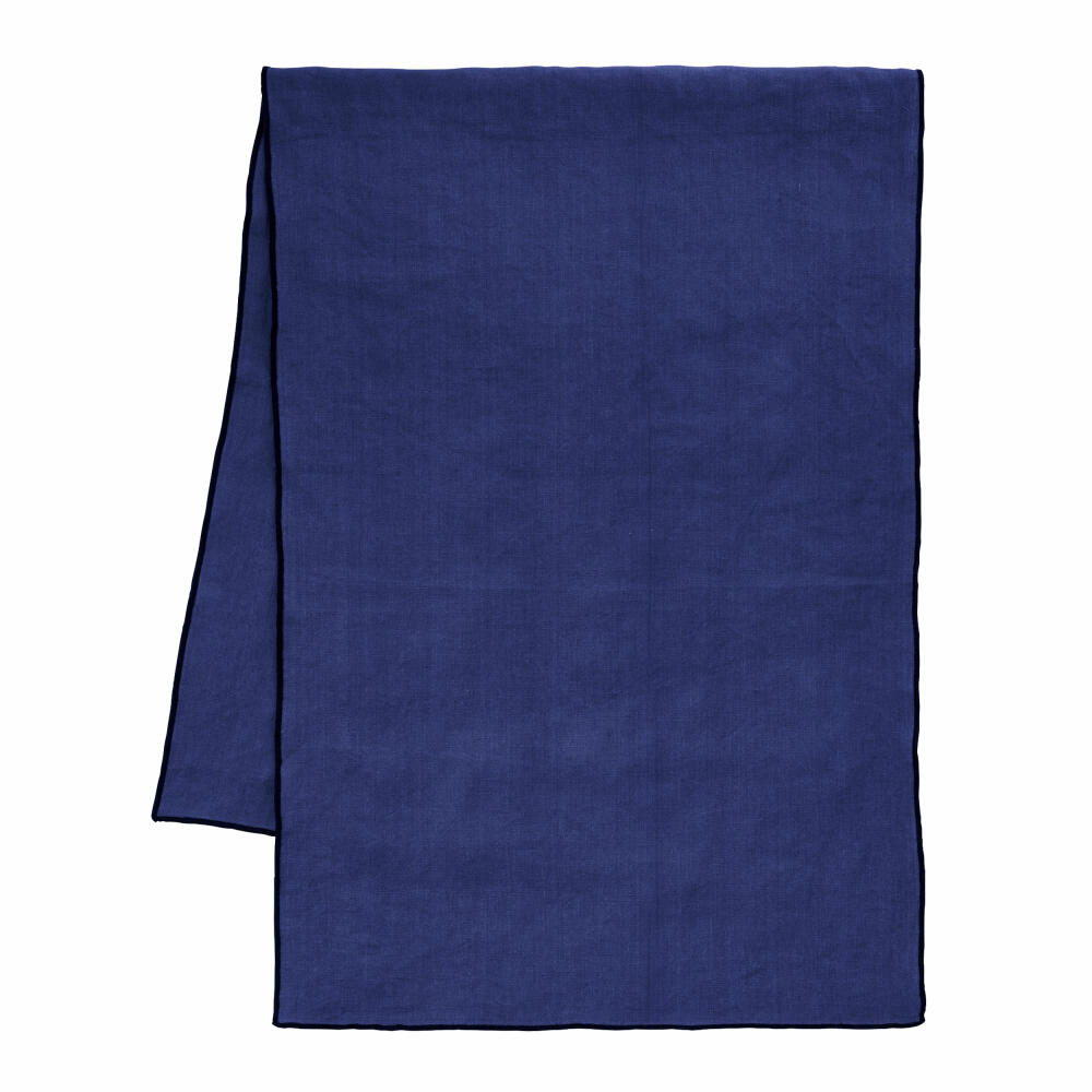 ASA Selection table runner Deep Blue, tablecloth, half linen, blue, 135 x 50 cm, 37782065