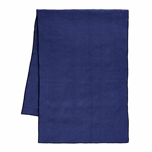 ASA Selection table runner Deep Blue, tablecloth, half linen, blue, 135 x 50 cm, 37782065