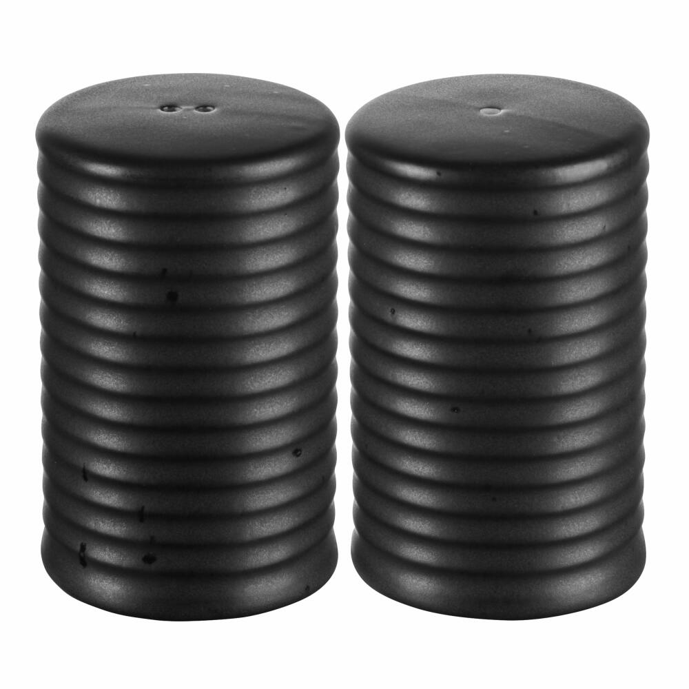 ASA Selection Salt and Pepper Shaker Set Black, Porcelain, Matt Black, 6.5 cm, 23390190
