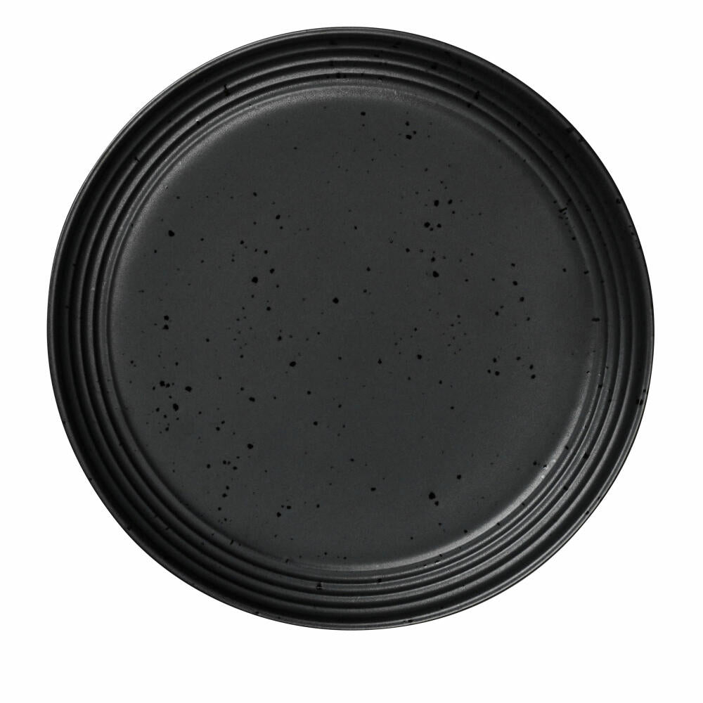 ASA Selection Japandi dessert plate, plate, breakfast plate, porcelain, black, Ø 17.5 cm, 23130190